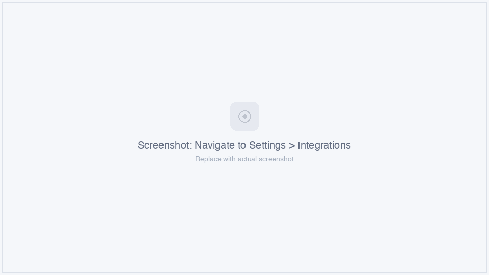 Navigate to Settings then Integrations tab