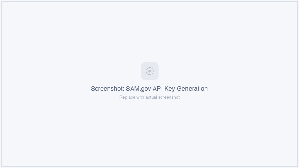 SAM.gov API key generation page