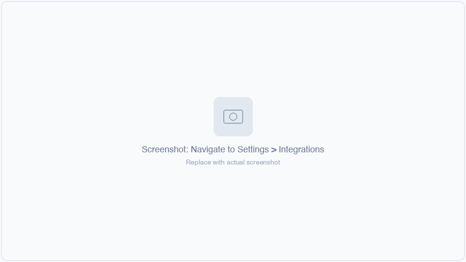 Navigate to Settings then Integrations tab