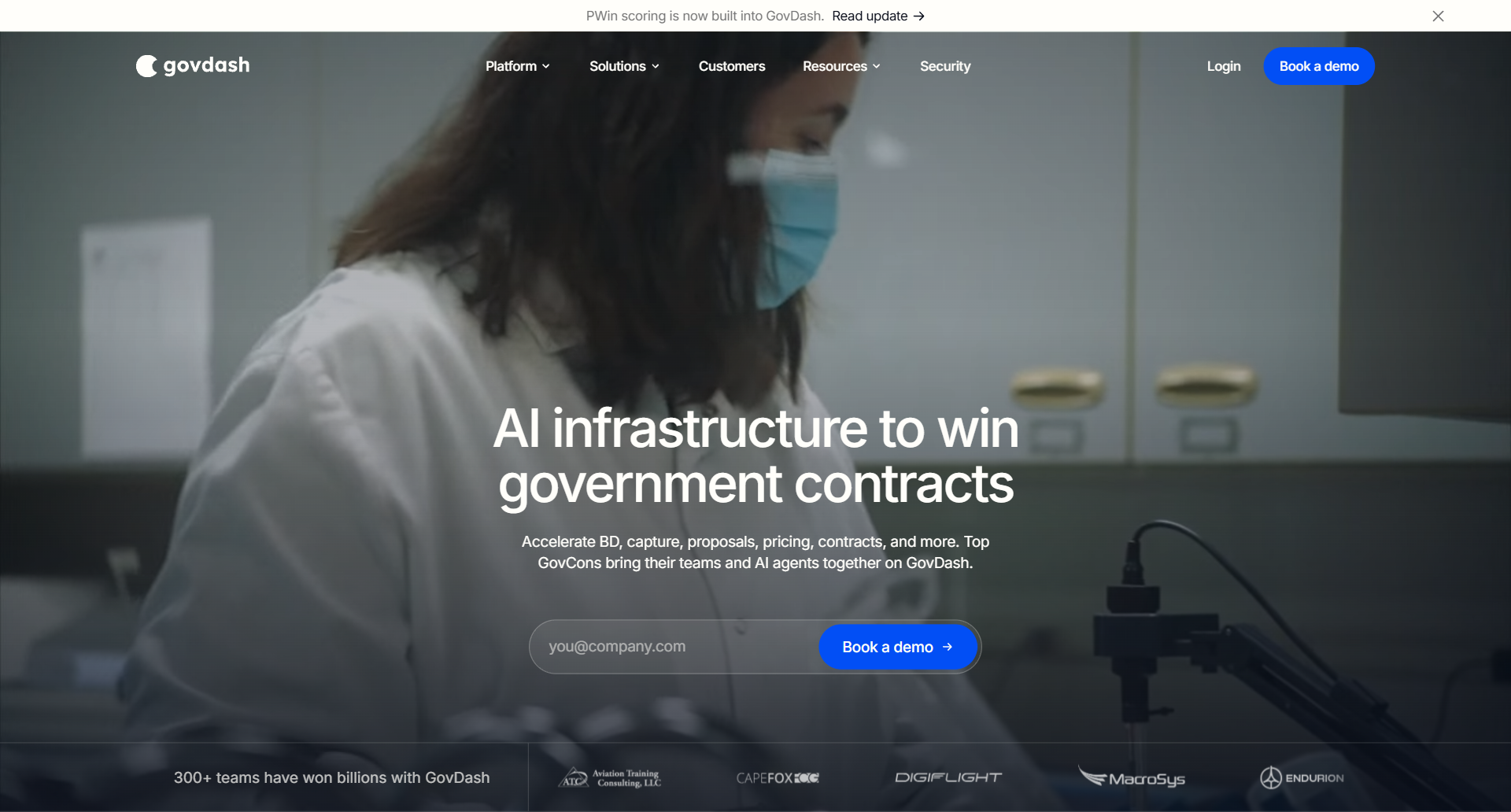 GovDash platform interface for federal capture and proposal workflow